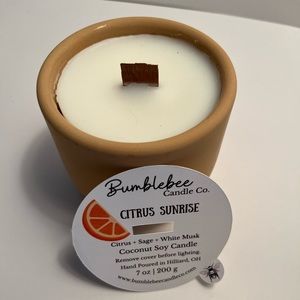 Handmade concrete container and candle